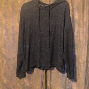 A long sleeve pullover. Black in color